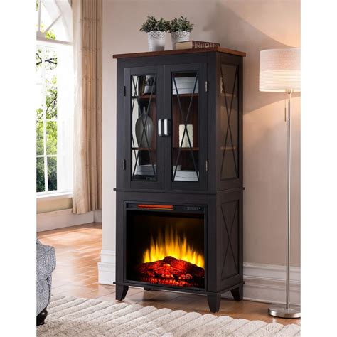 tall cabinet with electric fireplace